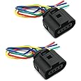 Ollanoos 2Pcs 1J0973704 Map Sensor Connector Plug Socket Wiring, 4 Pin Female Map Sensor Connector Harness Replacement for Audi Replacement for Seat Replace 8K0973704