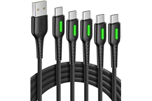 INIU USB C Charger Cable, [5Pack, 3.1A] USB to USB C Cable, Type C Charger Cable Fast Charging QC 3.0 for iPhone 15 Pro Max Plus Samsung Galaxy S21 S20 S10 A12 A40, Huawei P30 P40, Xiaomi, PS5., etc