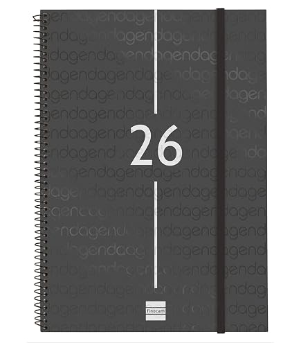 Agenda Semainier 2026 Finocam – Format A4, Couverture Polypropylène, Vue Horizontale, De Janvier à Décembre Avec élastique