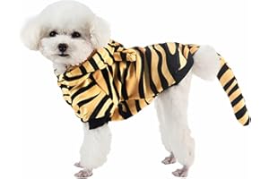DELIFUR Cane Tigre Costume di Halloween Pet Cosplay Vestiti di Tigre Gatto Felpa Con Cappuccio Cappotto Cani Abbigliamento Caldo e Pet Vestiti Invernali (M)