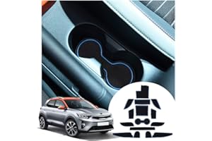 YEE PIN Alfombrillas Antideslizantes Kia Stonic 2018-2021 2022 Accesorios, Alfombras de Goma para Consola Central Portavasos Coche Interior (Rojo)