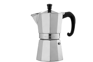 Bellemain Stovetop Espresso Maker Moka Pot (Silver, 6 Cup)