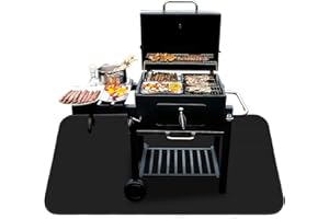 DBREAKS Ognioodporna mata kominkowa, 99 x 182 cm ognioodporna silikonowa mata kominkowa do pieca, ognioodporna, mata ochronna żaru, czarna