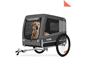 ‎TIGGO Tiggo VS Pets L 80202 Large Dog Trailer Bicycle Trailer Approx. 270 L Volume for Medium and Large Dogs up to 35 kg Foldable