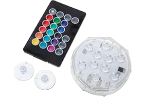 Yardwe Submersible Led Light Waterproof Underwater Pool Light with Remote Control 15 Color Options for Outdoor Pond Fountain and Above Ground Pool Lighting Compact 2.75 Inch Diameter