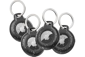 Belkin Secure Holder impermeabile con anello portachiavi per Apple AirTag, custodia protettiva per AirTag resistente e antigraffio, per collare degli animali, valigie, zaini - Nero pacco da 4, Buio