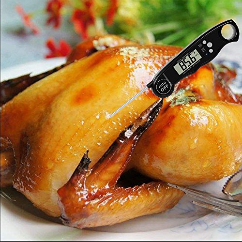 SANNU Digitales Fleisch Thermometer Sofort lesen Thermometer mit Long Probe & Back Licht, wasserdicht Küche Thermometer für Kochen Fleisch BBQ Türkei Grill, Wasser, Milch,Schnell & Auto Ein / Aus - 3