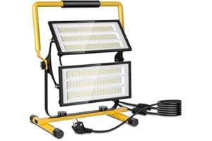 Bellanny Foco de Trabajo LED 200W 20000LM Focos Proyector LED Portatil con Giratorio 360º, 6500K Blanco, Cable 3M, Impermeable IP66 Luz de seguridad para Interior y Exterior Jardín Obra Taller Garaje