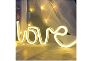 ENUOLI Love Neon Lights Neon Love Light neon Light for Wall Love Neon Signs USB/Battery Operated Neon Light Signs for Bedroom Wall Neon Signs Warm White Night Light Light up Your Bedroom Party