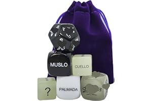 BIGH - 6 Unidades Dados de rol - Dados para Parejas en Español - Juegos de Mesa para Dos - Dados en Castellano - 3 Dados Fluorescentes