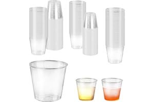 HUANGXINYU 200 Pcs 30ML Verre a Shot, Verrine Plastique Aperitif, Gobelet Verrines Plastiques Réutilisable, Verres à Shot, Verres à Liqueur Transparent pour Mojito Cocktail Dessert Fêtes Mariages Anniversaire