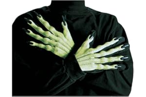 Amakando Guantes de Bruja 3D para Halloween, Manos Verdes, Guantes Monstruos para Carnaval, Alien, Monstruos, Manos