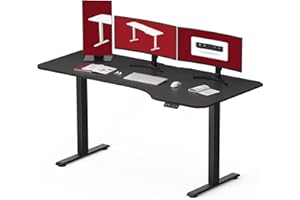 SANODESK QS1 Bureau Assis Debout Électrique - 160x75 cm Bureau Debout Réglable en Hauteur avec Système Anti-Collision, Panneau Clavier Contrôle à Fonctions Mémoires(Cadre Noir+Plateau Noir)