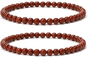 Landorilo Bracciale di Perle da 4mm in Pietre Naturali, Bracciale Elastico Per Uomo e Donna, Braccialetti Portafortuna, Bracciale Chakra Yoga |Contiene Perline di Ricambio|
