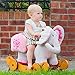 Labebe - Wooden Rocking Elephant and Ride on (Pink elephant)