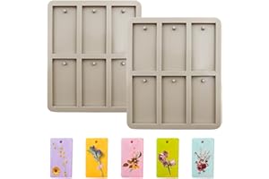 CATELL 2 Piezas Molde de Silicona para Jabones con Agujero Moldes de Jabón de Silicona 6 Cavidades Moldes Hacer Jabón Reutilizable para Manualidades, Aromaterapia, Colgantes, Gelatina (Rectángulo, Gris)