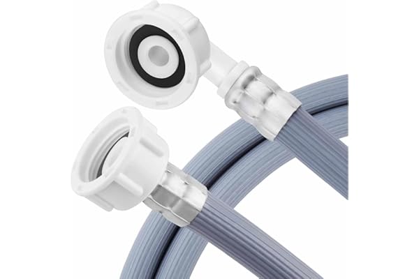 CHEFZOCO Manguera Lavadora, Manguera Lavavajillas, Manguera entrada de agua, Compatible con Todas las Marcas, Válvula de Seguridad Ø 3/4 acodada a recta, para Temperaturas de hasta 25°C, 1.50 Metros