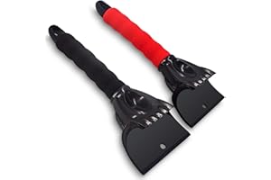 ADORAMOUR Ice Scrapers for Car Windshield - Snow Scraper for Car Windscreen, Automobile Window Defrost Squeegee for Winter, Handheld Ice & Frost Removal Cleaning Tools for Car Truck SUV, 2 Pack
