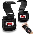 APRPDP Weight Lifting Hooks, Hand Grip Wrist Straps for Deadlift, Powerlifting, Pull up bar, Solid Steel, Thick Padded Neoprene, Set of 2 PC, Free Size (EAT Sleep Gym Repeat)