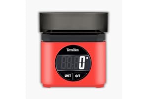 TERRAILLON - BA22 MYTHIQUE - Balance de cuisine électronique, Design iconique et rétro, Bol intégré 0.7L, Grand écran LCD, Affichage XXL des chiffres, Fonction Tare, Rouge