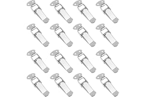 JSMTKJ Set di 16 Pezzi Fermaglio a Molla con Chiusura a Leva in Acciaio Inossidabile per Cassetta degli Attrezzi, Cassetto, Armadietto – Chiusura Sicura e Robusta, Ideale per Protezione