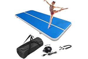 Jacgood AIR Tracking - 3M aufblasbar Airtrack Tumbling Matte, 10/20 cm Höhe Gymnastikmatte mit Luftpumpe Aufblasbare Sportmatte Turnmatte für Training/Outdoor/Yoga/Fitness usw