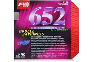 PPBIGU DHS 652 Short Pips-Out Table Tennis Rubber, DHS Pimples Out Pingpong Rubber with Sponge, Short Pimples