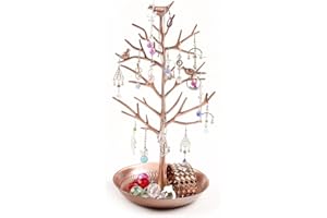 Dazone Arbre à Bijoux, Porte Bijoux, Rangement Bijoux，Présentoir Bijoux en Fer, Support pour Colliers Bracelet Bagues Boucles d'oreilles Montre, Cadeau pour Noël Toussaint Mariage