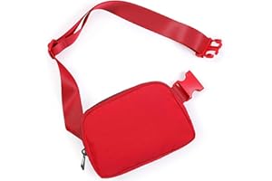 DWDC Mini Belt Bag for Women and Men with Adjustable Strap Small Waist Pouch for Workout Travel Running Hiking, Red
