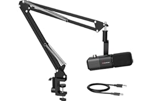 NearStream USB/XLR Dynamic Mikrofon PC Gaming,Streaming Mikrofon mit Arm Vocal Mic Lautstärkeregelung für Gaming Podcast Studio,LED Mute Button,Voice-Isolating,für MAC PS4 PS5 Mixer(AM10X)