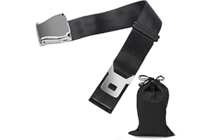 NECBAOA Rallonge Ceinture de Sécurité Avion – Extension Réglable 25 à 76 cm – Clip Métal Robuste – Pour Femmes Enceintes, Passagers Corpulents, Adultes – Accessoire de voyage Avion