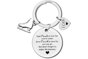 DABIHU Ice Skater Gift Ice Skating Gift Keyring Skate Lover Gift Skating Team Gifts Figure Skating Gifts Inspirational Gift for Ice Skater Ice Teams Gift Student Graduation Gift Encouragement Jewelry Gift