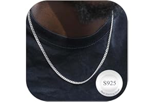 Suplight Panzerkette Herren 925 Silber Cuban Link Chain/Figorokette, 3/5mm Breit, 36/46/51/56/61/66/71cm lang