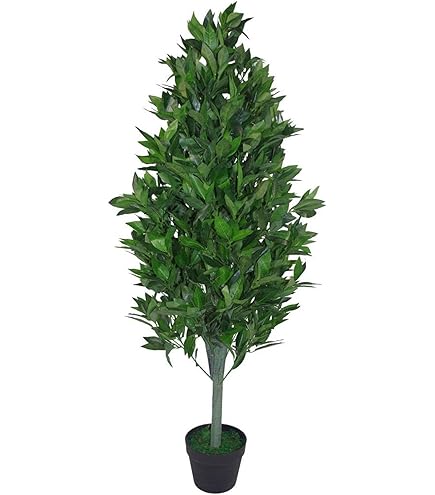 Amazon.de: Knstlicher Kirschlorbeer 120 cm mit Echtholzstamm und 1521  Bltter Kunstpflanze knstliche Pflanze wie echt Dekoration Laubbaum Hecke  Sichtschutz Kunstbaum