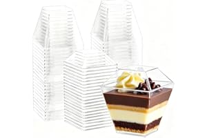 Fhintory 50Pcs Verrines en plastique 60ml, Verrine plastique aperitif, Verrine dessert, pour présenter des recettes de desserts, tiramisu
