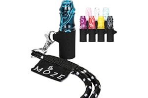 Moze Tip Wavy Line Blau - 100% Hygiene beim Rauchen - Zum Aufstecken auf ein Shisha Mundstück - edles Epoxidharz - mit Halsband (Blue)