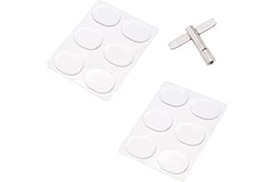 BIYM 12pcs Gel Amortisseur de Tambour Pad Muet avec 1pcs Kit Clés de Batterie Patte Carrée Plaqué Chrome Standard Amortissement Doux Clair Ton Contrôle Tête de Tambour