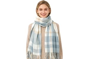 Augesak Bufanda Mujer Invierno, Cuadros Bufanda de Cachemira para Mujer, Estola Chal Invierno, Pañuelo Cuello, Regalos Navidad para Mujeres, Madres, Abuela