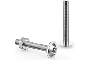 KGGZKG 30 tornillos de cabeza abombada con brida M6 x 50 mm, tornillos de acero inoxidable A2 V2A tornillos de máquina con hexágono empotrado alta dureza, rosca completa métrica