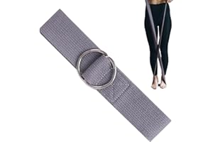 YZMRBDQC Sangle de yoga Slim Panda en coton - Ceinture auxiliaire de yoga de 183 à 3,8 cm - Accessoire de yoga pratique pour l'étirement et le fitness - Sangle de yoga avec fermeture en métal - Naturelle comme