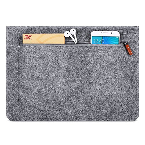 SAVFY Laptophülle 13.3 Zoll Laptop Sleeve Macbook Air Tasche Laptop Tasche iPad Pro Sleeve Case Cover für MacBook Air, MacBook Pro Retina Display, dunkelgrau - 4