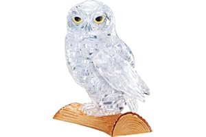 HCM VERLAG Crystal Puzzle | 3D Eule | Transparentes Design | 42 Teile | Bausatz für Kinder und Erwachsene | HCM Kinzel