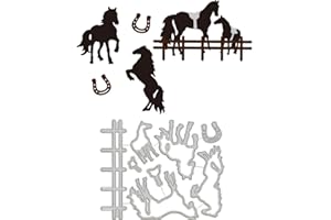 GLOBLELAND Realistic Horse Cutting Dies - Animal Die Cuts, Different Horse Forms Metal Embossing Stencils Template for Card Making Scrapbooking DIY Craft