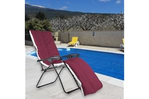 Eurotextiles Sun Lounger Cushion Only in Burgundy - Fits Most Loungers