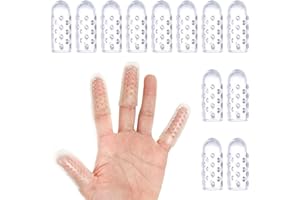 AFCJLTO 12 pcs Protecteur de Doigt, Protecteur de Doigt de Gel, protège-doigts en gel de silicone pour une protection, Protection Des Doigts, Doigtiers Silicone, Support Des Doigts, Transparent