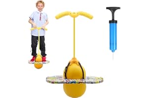 YUNLAISHAOCER Saltador Niños, Pelota Saltarina Niños con Asa, Capacidad de Carga 100kg, Pogo Stick Adultos, para Entrenar el Equilibrio, Deporte y Fitness (Amarillo)