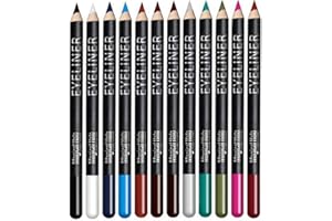 12 Farben Kajal Set - bunt wasserfest Kajalstifte für weiche Übergänge, Eye Pencil Liner Augen Make-up von „Linble“