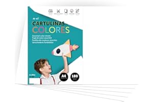 Papier cartonné coloré A4 Couleurs intenses, Feuilles colorées 180gr pour artisanat, Imprimez vos documents et dessins créatifs, Feuilles colorées A4 · m-office (10 feuilles, blanc)