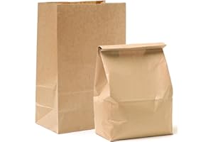 SOSAYET 50 Stück Kraftpapiertüten, 33 x 25 x 14 cm Papiertüten Groß, Geschenktüten Papier, Kraftpapier Brottüten, Geschenkverpackung, kraftpapier Tüten für Weihnachten Geburtstagsparty Kindergeburtstag