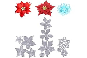 MEJOSER 3Sets Fleur Dies de Découpe Scrapbooking Matrice Cutting Dies Noël Pochoir Carbone pour Papier Carte Anniversaire Fête Mariage Cadeau Bricolage Décoration